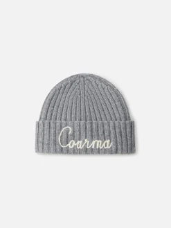 Cappello da donna grigio a coste Wengen con ricamo Courma