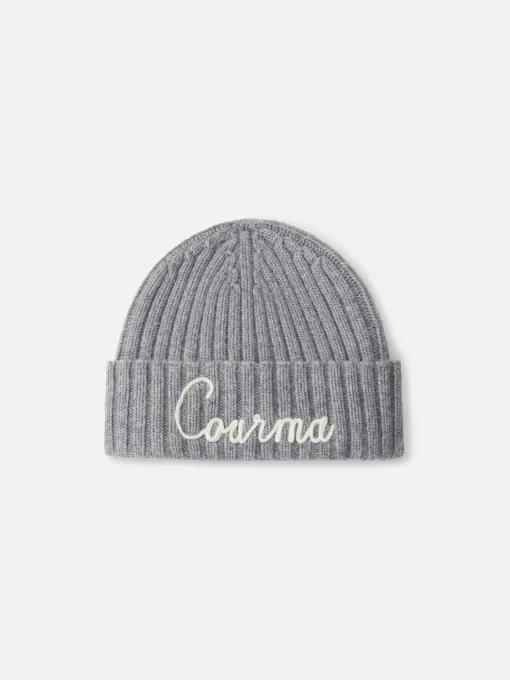 Cappello da donna grigio a coste Wengen con ricamo Courma