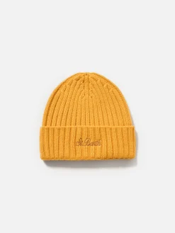 Cappello da uomo in cashmere a coste color senape Wengen