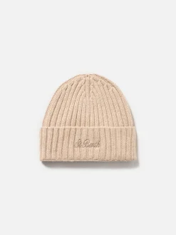 Cappello da uomo in cashmere Wengen a coste beige