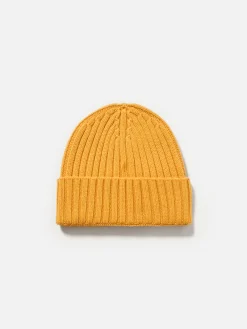 Cappello da uomo in cashmere a coste color senape Wengen