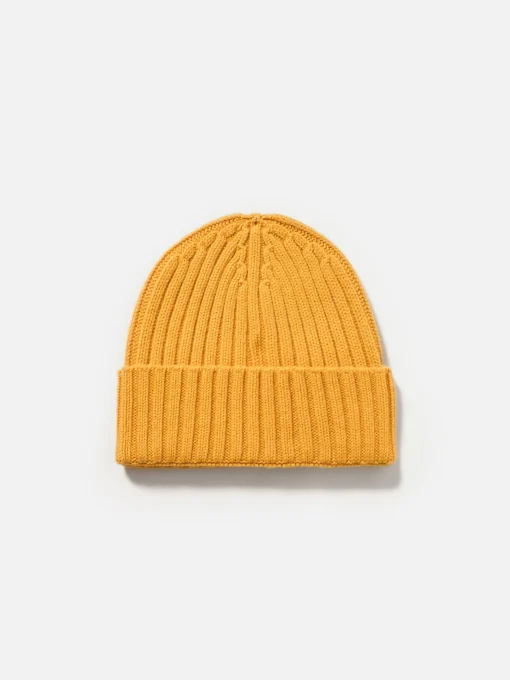 Cappello da uomo in cashmere a coste color senape Wengen