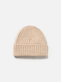 Cappello da uomo in cashmere Wengen a coste beige