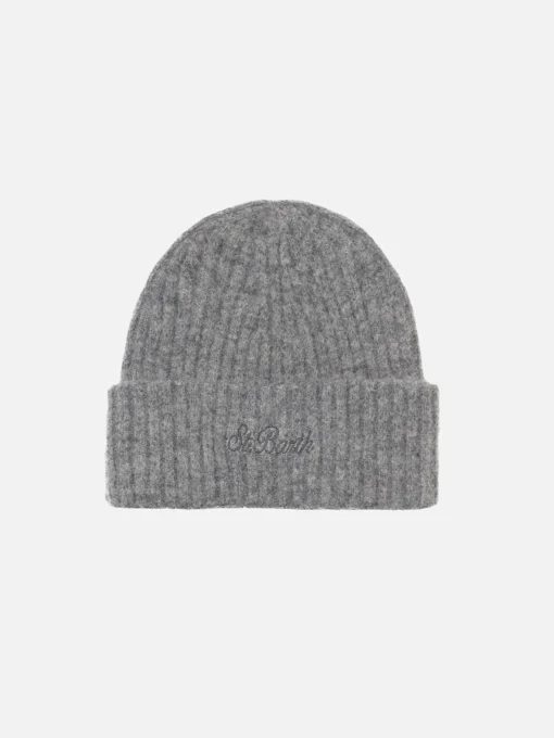 Cappello da uomo in costina grigio melange Wengen