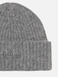 Cappello da uomo in costina grigio melange Wengen