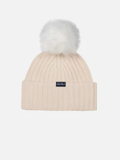 Cappello rosa da bambina Wengen con pompon e ricamo Viziata