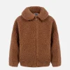 Cappotto bomber in sherpa beige da bambina Abel