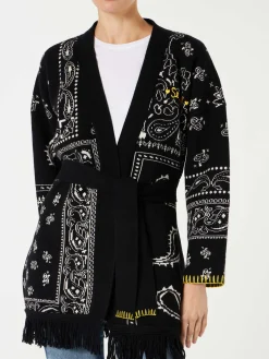 Cappotto da donna bandana con cintura e ricamo St. Barth