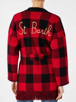 Cappotto da donna con cintura e ricamo St. Barth