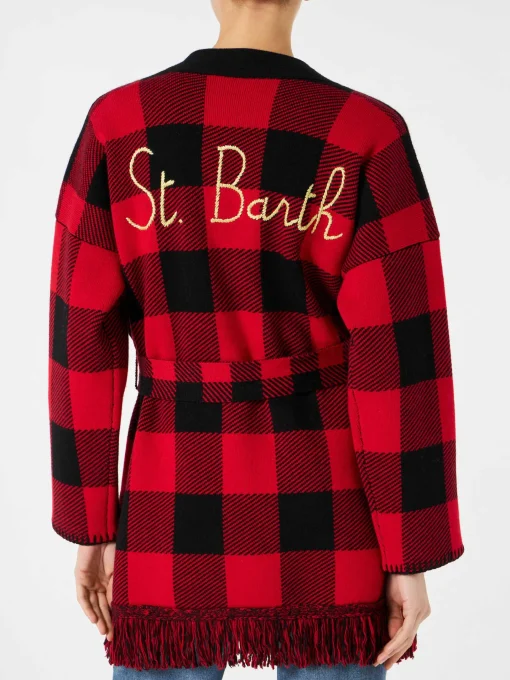 Cappotto da donna con cintura e ricamo St. Barth