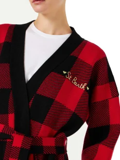 Cappotto da donna con cintura e ricamo St. Barth