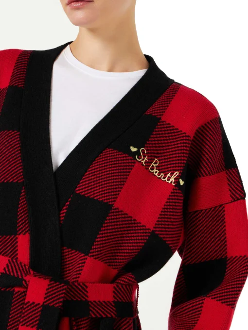 Cappotto da donna con cintura e ricamo St. Barth