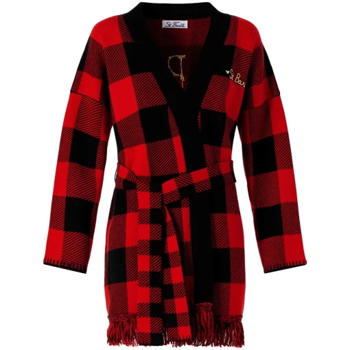 Cappotto da donna con cintura e ricamo St. Barth