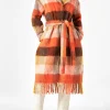 Cappotto lungo da donna con frange