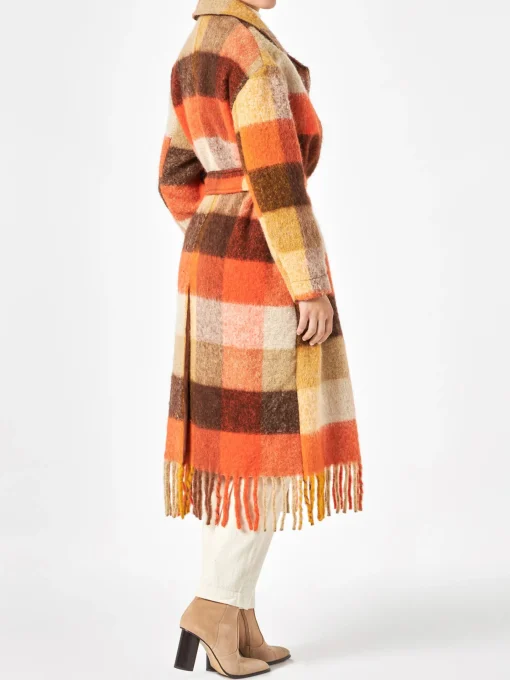 Cappotto lungo da donna con frange