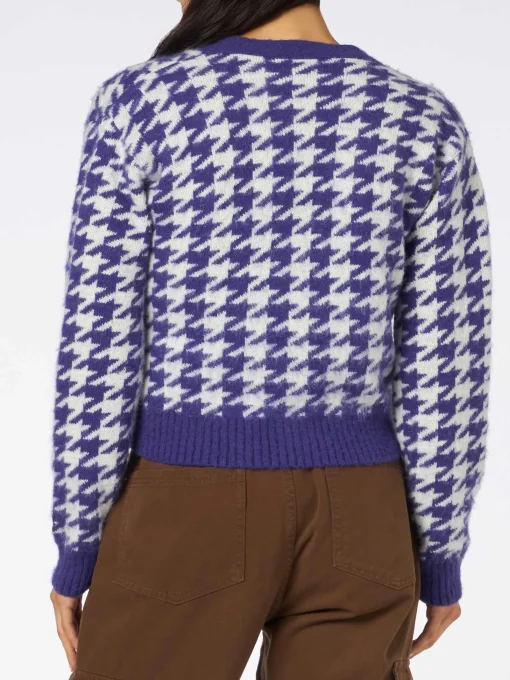 Cardigan crop da donna con bottoni gioiello