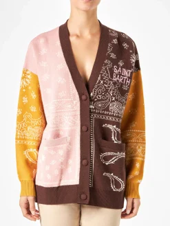 Cardigan da donna con stampa bandana