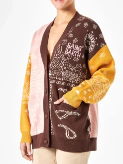 Cardigan da donna con stampa bandana