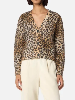 Cardigan da donna Lyza leopardo sabbia