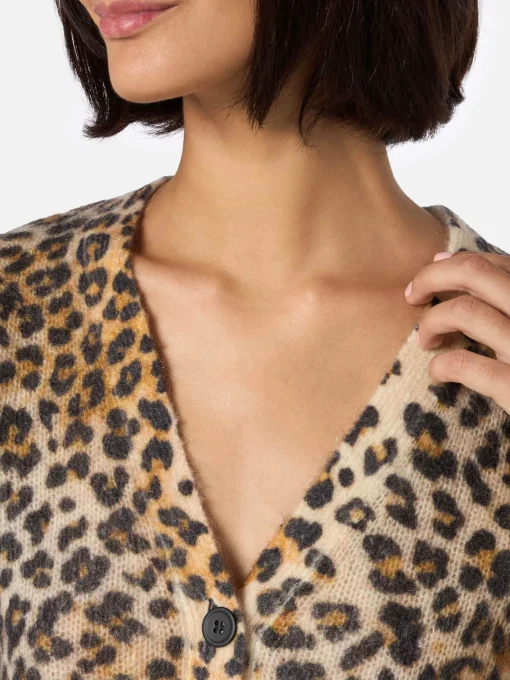 Cardigan da donna Lyza leopardo sabbia