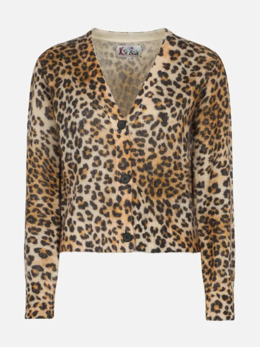 Cardigan da donna Lyza leopardo sabbia