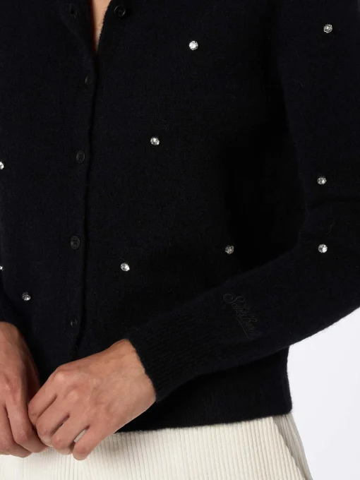 Cardigan da donna nero Bellamy strass