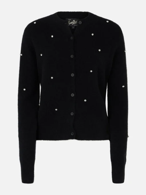 Cardigan da donna nero Bellamy strass