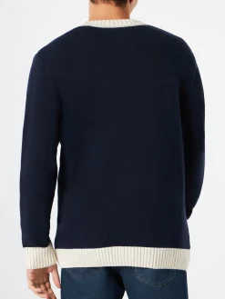 Cardigan in maglia con patch e ricamo St. Barth College