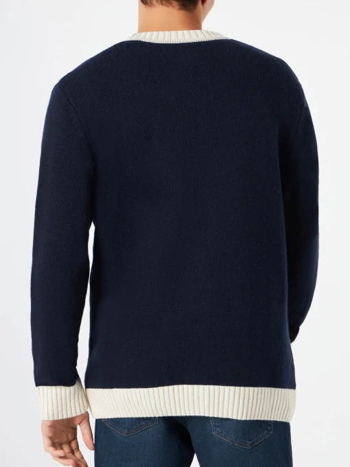 Cardigan in maglia con patch e ricamo St. Barth College