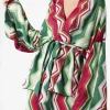 Cardigan kimono in maglia chevron