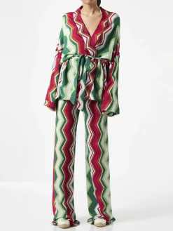 Cardigan kimono in maglia chevron