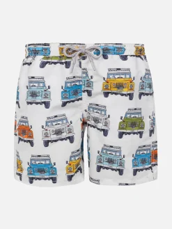 Costume da bagno classico da bambino con stampa auto safari