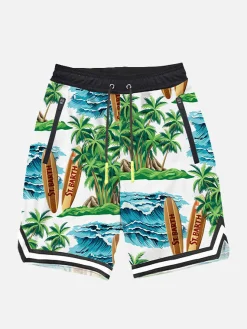 Costume da bagno con stampa hawaiana stile surf
