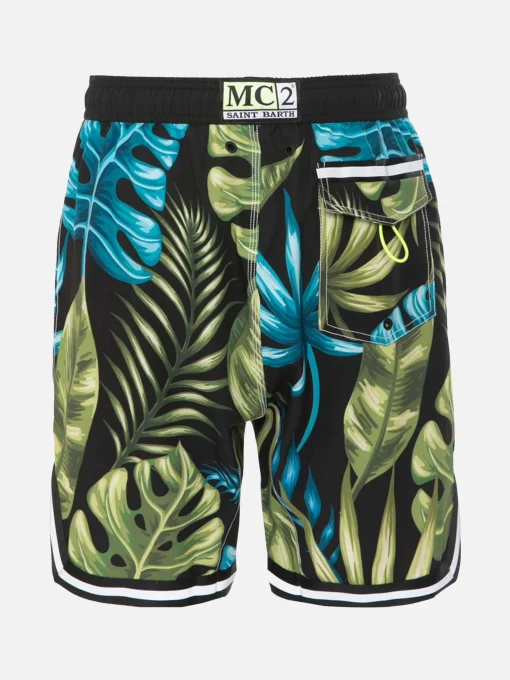 Costume da bagno con stampa tropicale stile surf