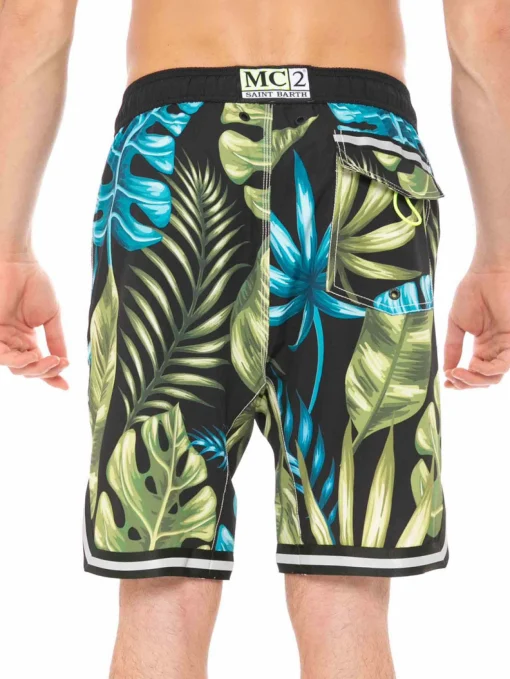 Costume da bagno con stampa tropicale stile surf