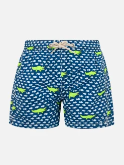 Costume da bagno da bambino in tessuto leggero Jean Lighting con stampa coccodrillo