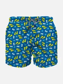 Costume da bagno da bambino in tessuto leggero stampa snorkeling