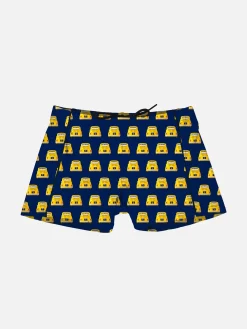 Costume da bagno da bambino in lycra con stampa auto