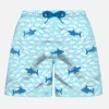 Costume da bagno da bambino con squali ricamati