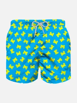 Costume da bagno da bambino in tessuto leggero con stampa granchio