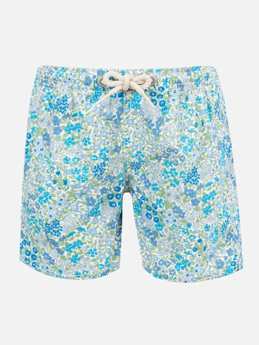 Costume da bagno da bambino in jeans di media lunghezza con stampa Joanna Luise | REALIZZATI CON TESSUTO LIBERTY
