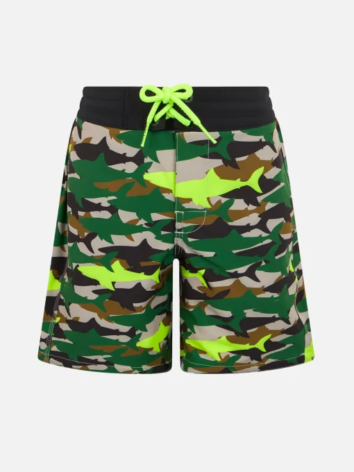 Costume da bagno da bambino Comfort Surf Jr con stampa squalo mimetico