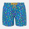 Costume da bagno da bambino con stampa dinosauri multicolore