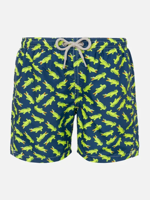 Costume da bagno da bambino con stampa coccodrillo