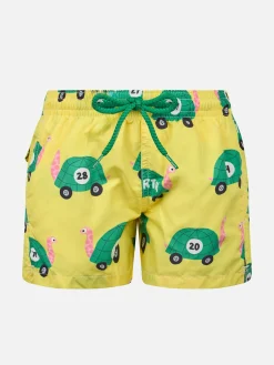 Costume da bagno da bambino in tessuto leggero Jean Lighting con stampa tartaruga