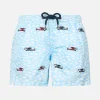 Costume da bagno da bambino in tessuto leggero Jean Lighting con ricamo di aeroplani