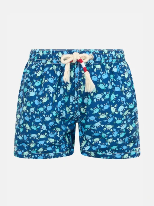 Costume da bagno da bambino in tessuto leggero Jean Lighting 70 con stampa granchi