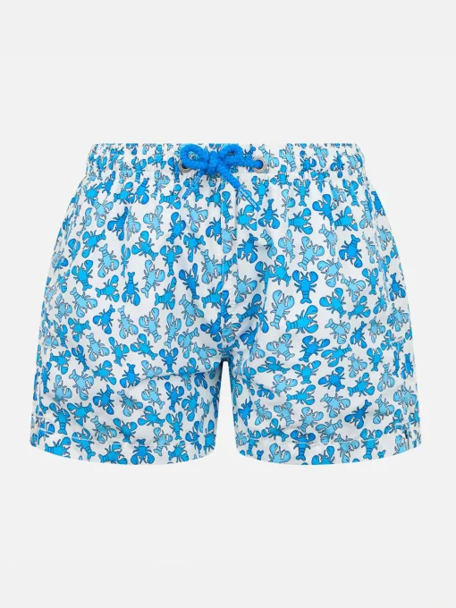 Costume da bagno da bambino in tessuto leggero Jean Lighting con stampa aragosta