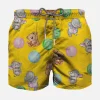 Costume da bagno da bambino in cotone con stampa cuccioli e palloncini