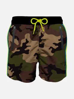 Costume da bagno da bambino in tessuto leggero con tasche con zip